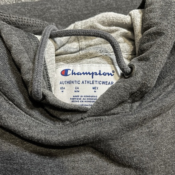 Champion Men Authentic Athleticwear Hoodie Charcoal Gray Size M - Picture 5 of 7